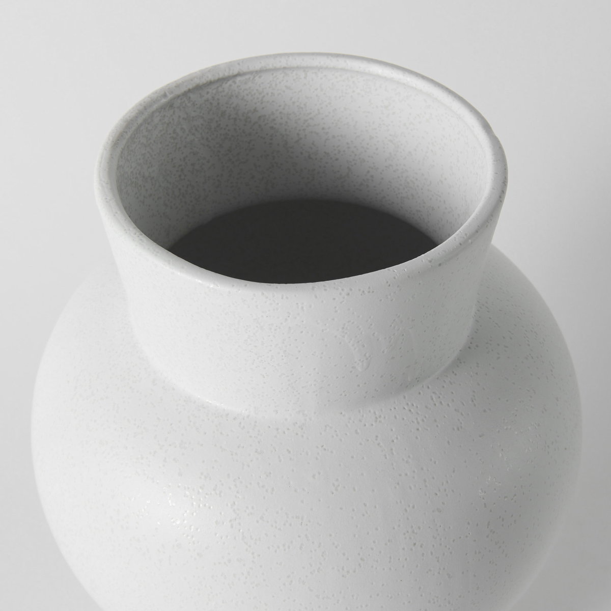 Laforge 10.8H Medium White Ceramic Vase, by Mercana, 7.87" length x 7.87" width x 10.83" height View 5