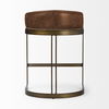 Hollyfield 20.5L x 19.75W x 29H Total Height Brown Leather Seat Gold Metal Base Stool thumbnail 3