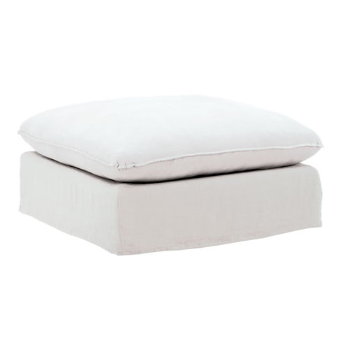 Vivian Ottoman Slipcover White