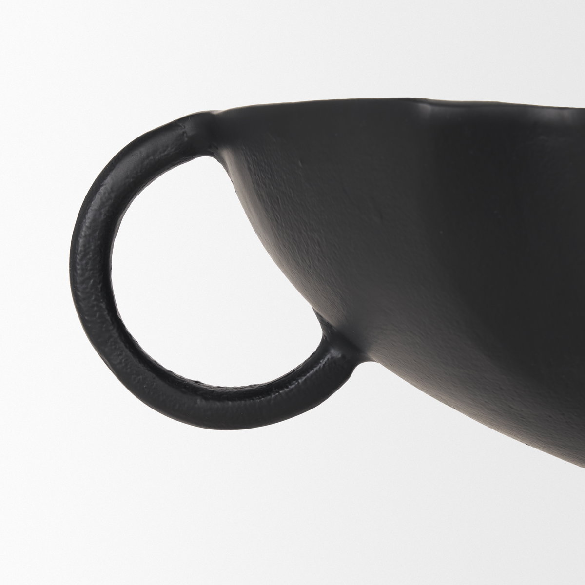 Radka Large Matte Black Metal Decorative Bowl, by Mercana, 19.69" length x 15.75" width x 8.25" height View 11
