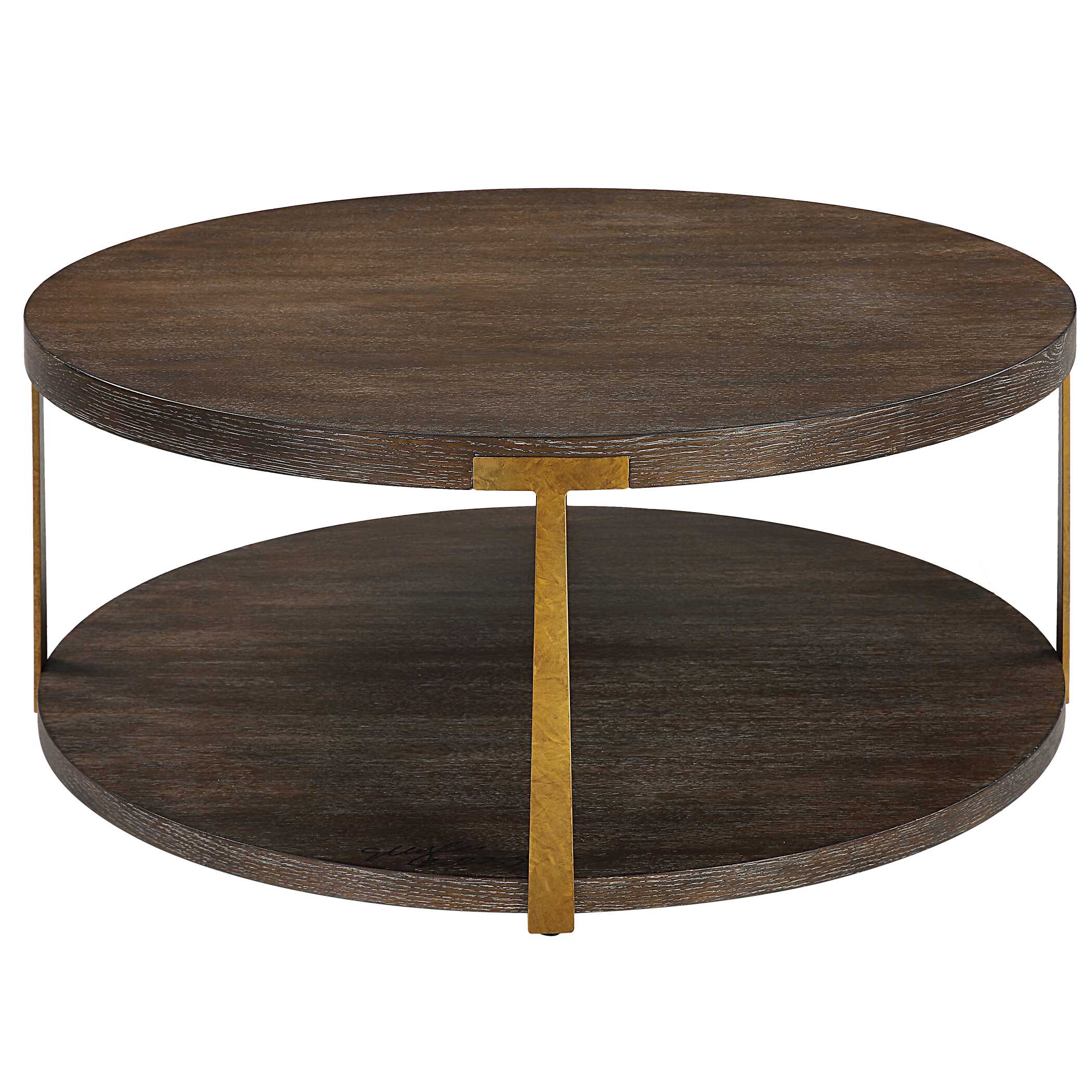 Palisade Round Wood Coffee Table, Furniture by Uttermost, 40" width x 17" height x 40" depth View 6