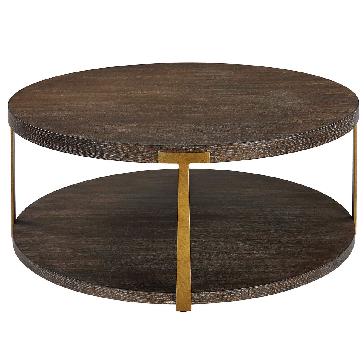 Palisade Round Wood Coffee Table, by Uttermost, 40" width x 17" height x 40" depth View 6