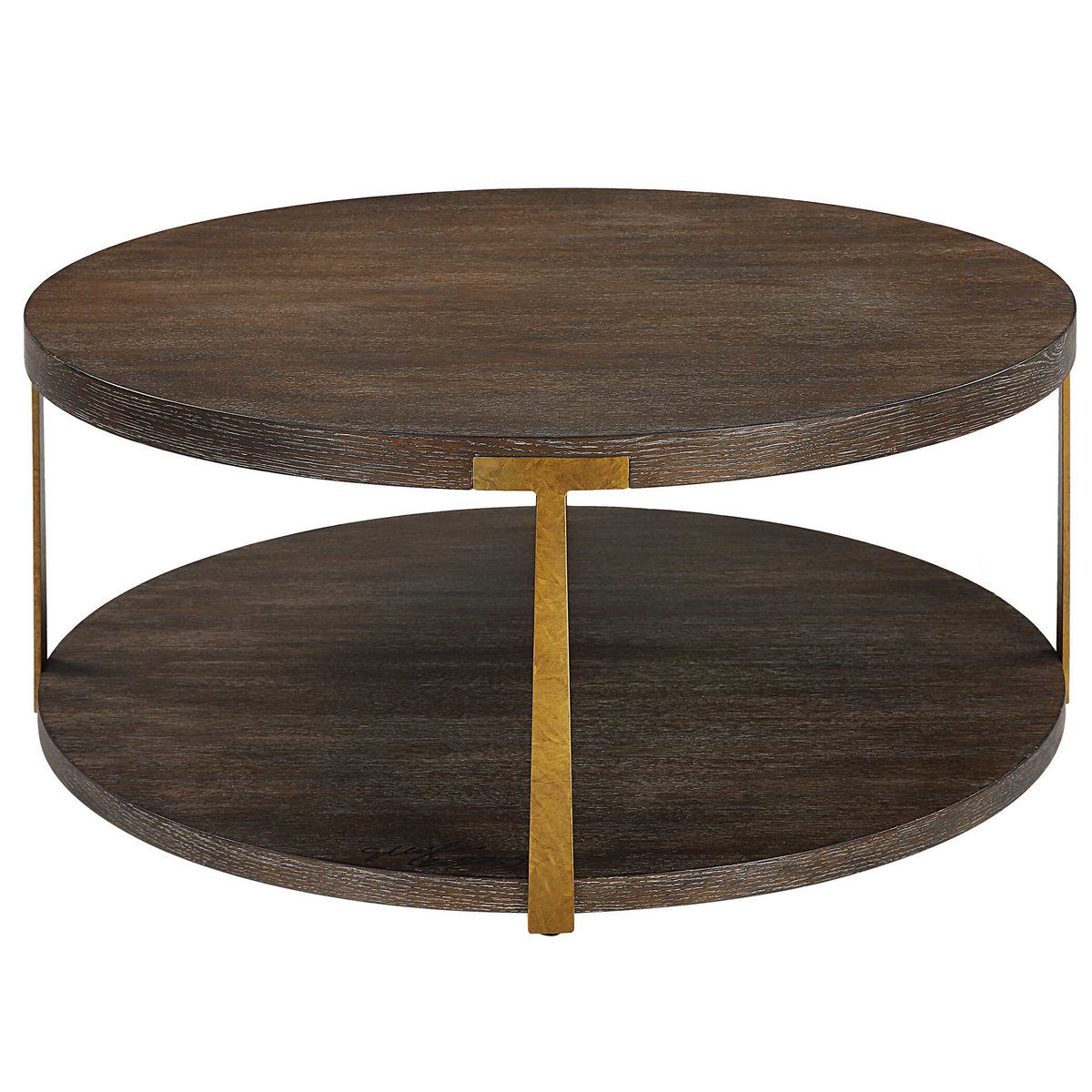 Palisade Round Wood Coffee Table, by Uttermost, 40" width x 17" height x 40" depth View 6