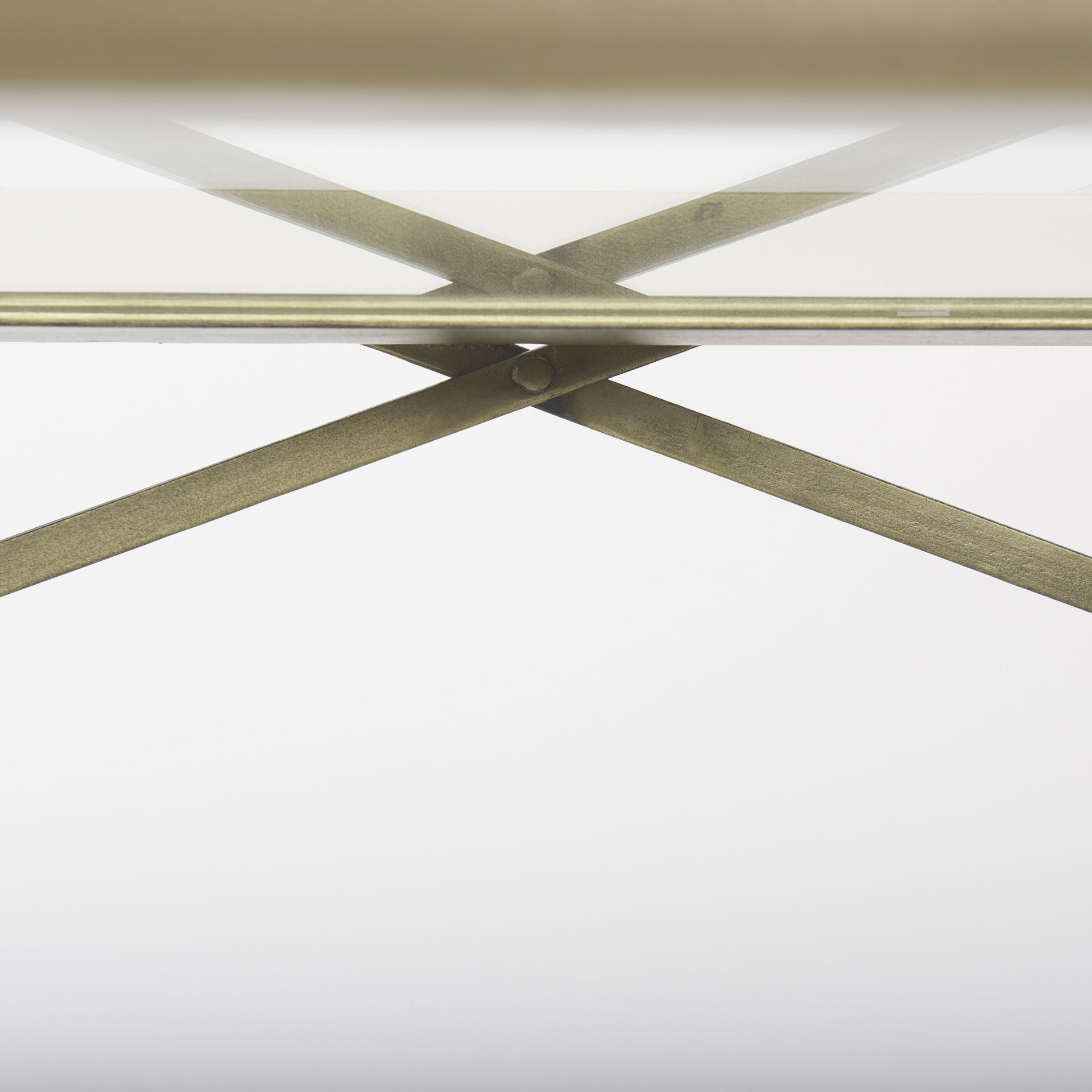 Trey  Gold Metal with Glass Console Table, by Mercana, 72" length x 16" width x 30" height View 9