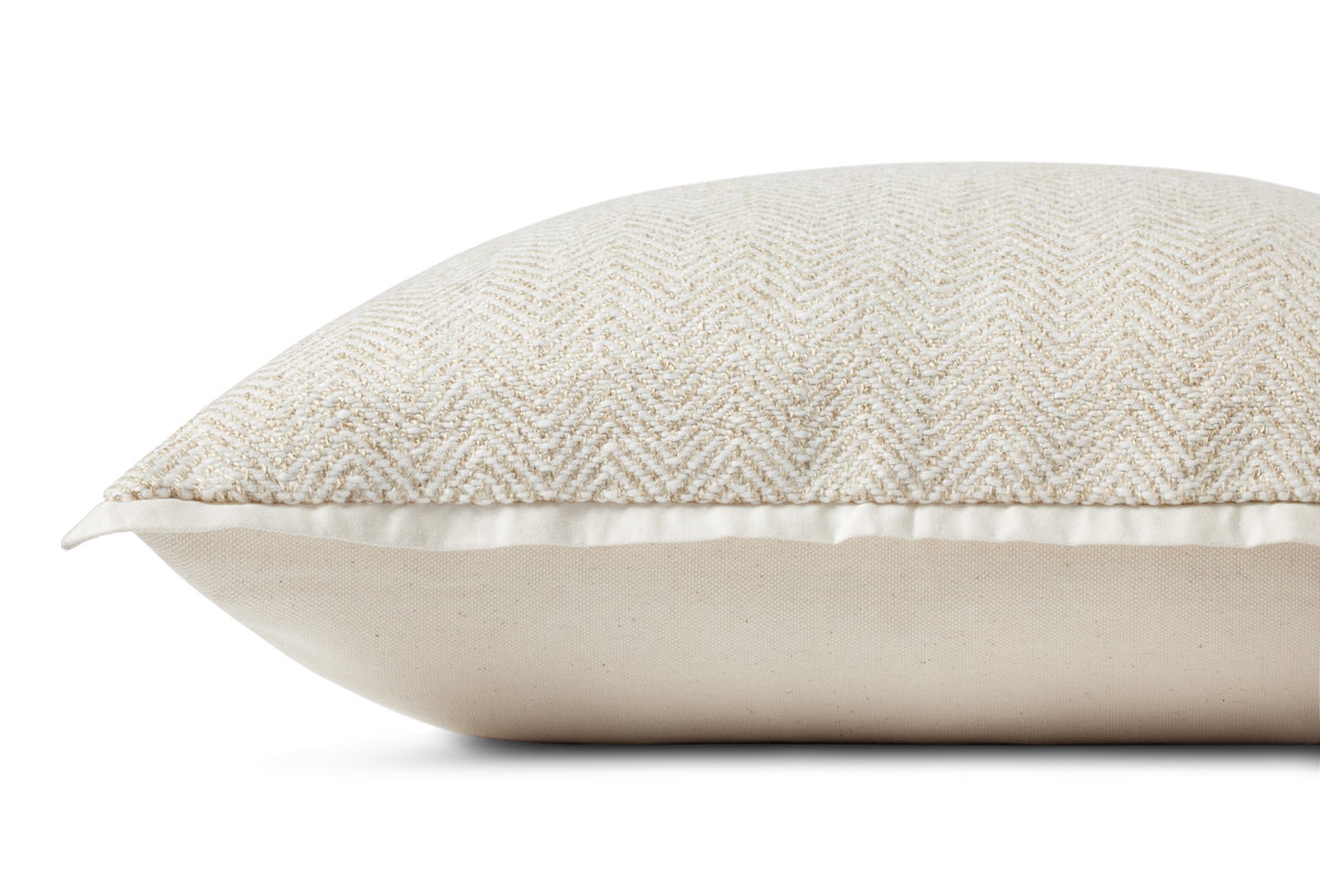 Jean Stoffer x Loloi Ivory Pillow, Decorative Pillow, 18" length x 18" width View 2