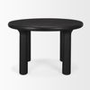 Soma Textured Black Mango Wood Round Dining Table, by Mercana, 48" length x 48" width x 30" height thumbnail 5