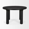 Soma Textured Black Mango Wood Round Dining Table, by Mercana, 48" length x 48" width x 30" height thumbnail 6