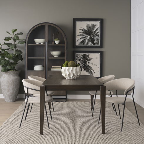 Teva Dark Brown Wood Rectangular 72" Dining Table