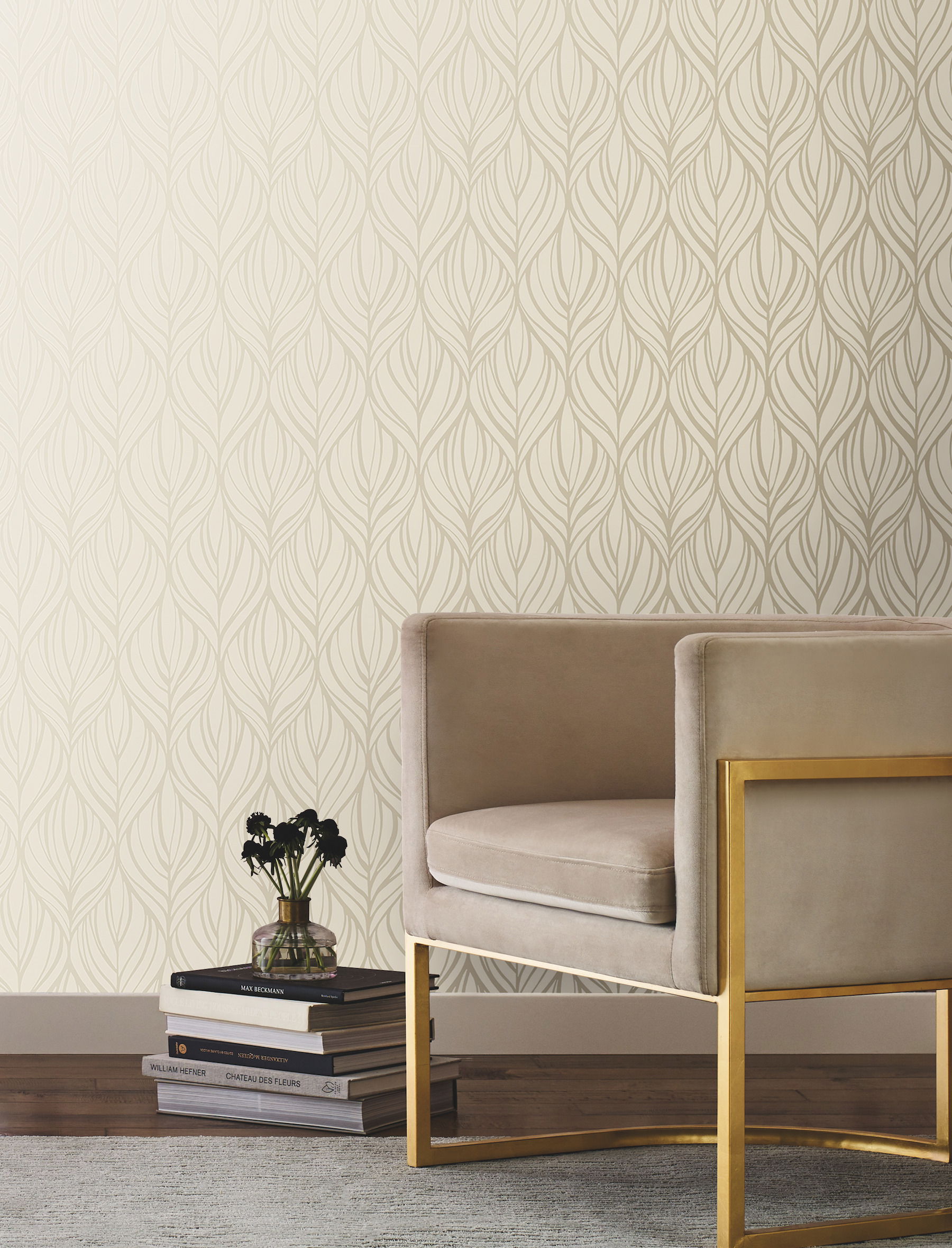 Palma Taupe & Silver Wallpaper large image 