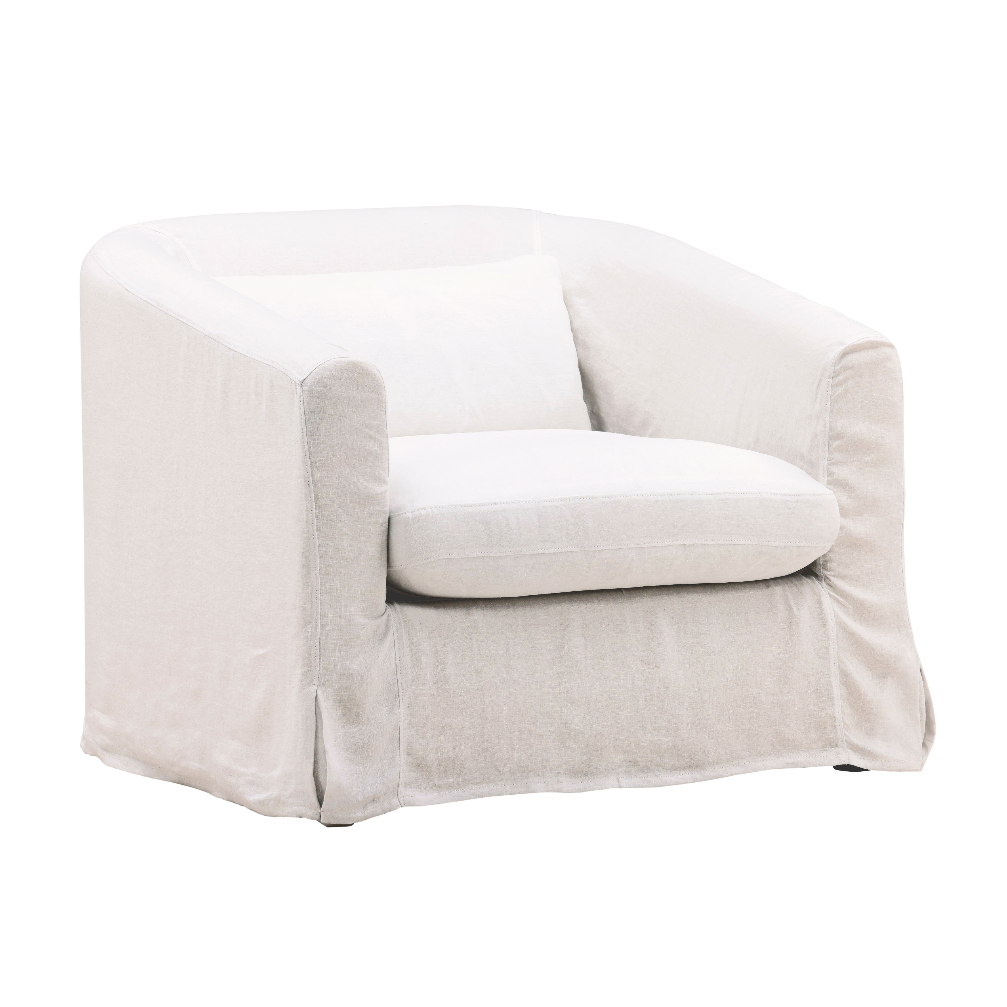 Florence Sofa Chair Slipcover Natural, Sofas & Sectional by Dovetail, 39" width x 32" height x 38" depth