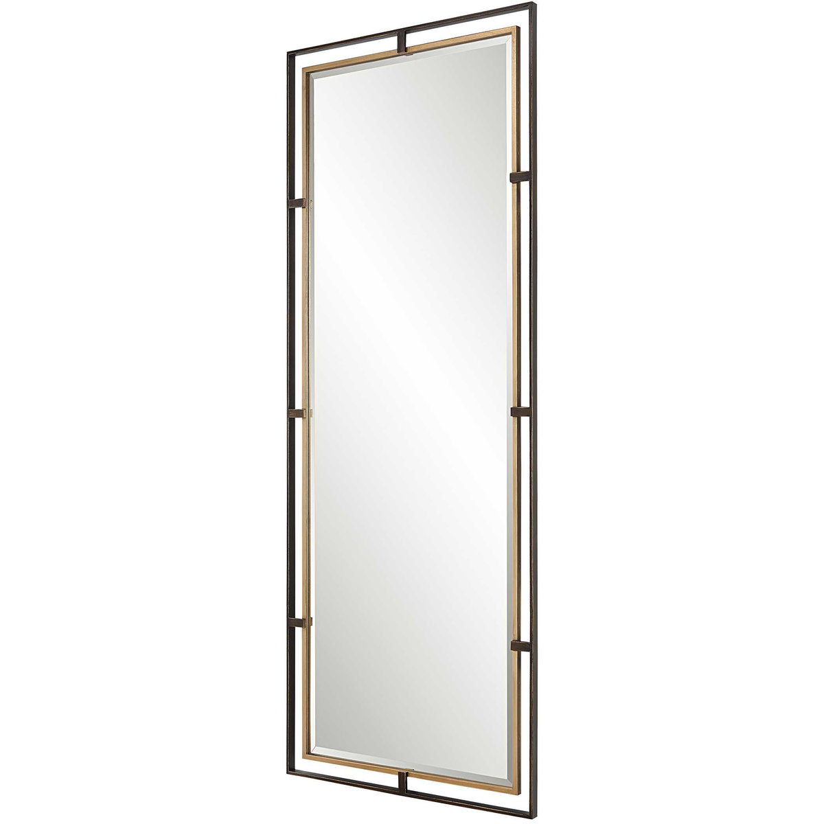Carrizo Tall Bronze & Gold Mirror, by Uttermost, 2'8" width x 6'10" height x 1.25" depth View 5