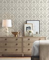 Adirondack Damask Grey & Beige Wallpaper thumbnail 1