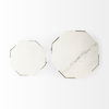Vincent Octagonal White Marble Tabletop with Gold Metal End/Side Tables thumbnail 6