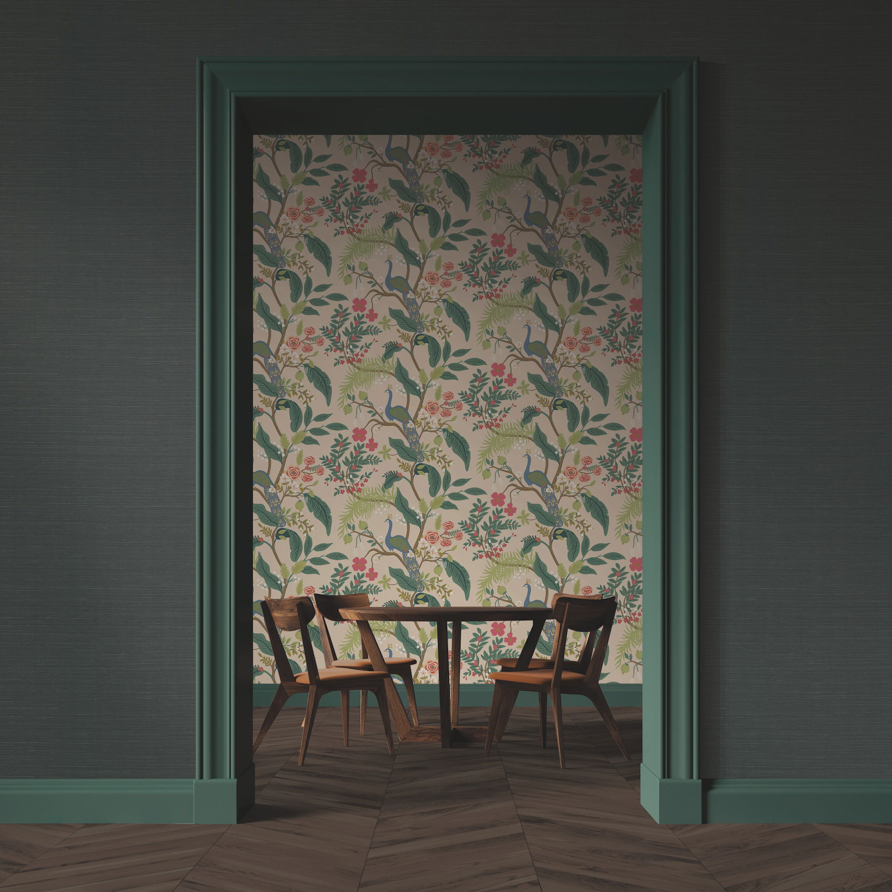 Palette Hunter Green Wallpaper large image 