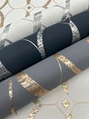 Graceful Geo Navy & Silver Wallpaper thumbnail 4
