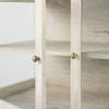Arelius 36L x 18W x 32H White Wood, Gold Metal Base with 2 Glass Doors Accent Cabinet, Cabinets & Chest by Mercana, 36" length x 18.75" width x 32" height thumbnail 10