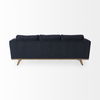 Brooks  Navy Blue Fabric Three Seater Sofa with Medium Brown Wooden Legs, Sofas & Sectional by Mercana, 90.16" length x 34.84" width x 33.46" height thumbnail 7