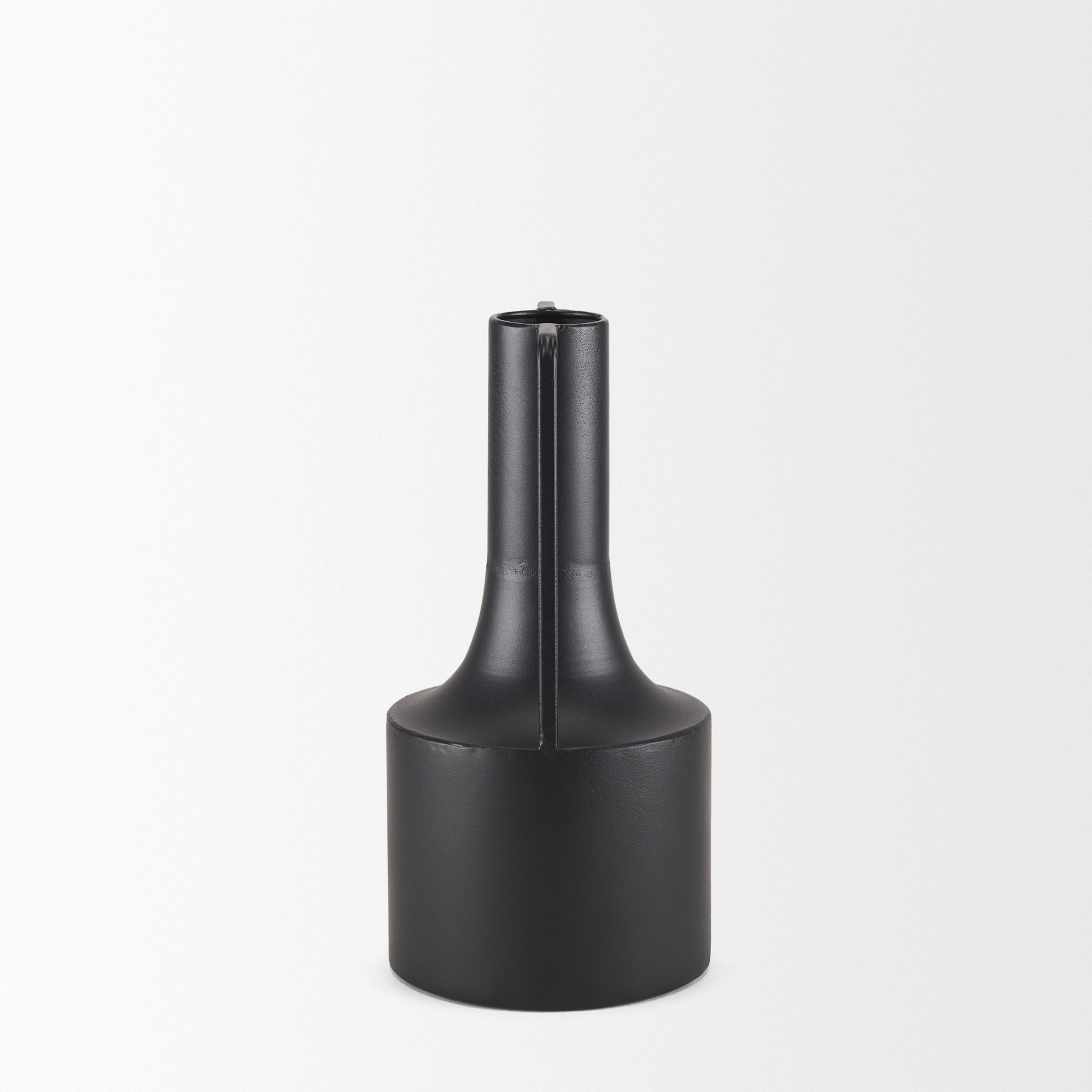 Tovi Small Matte Black Narrow Metal Vase large image 