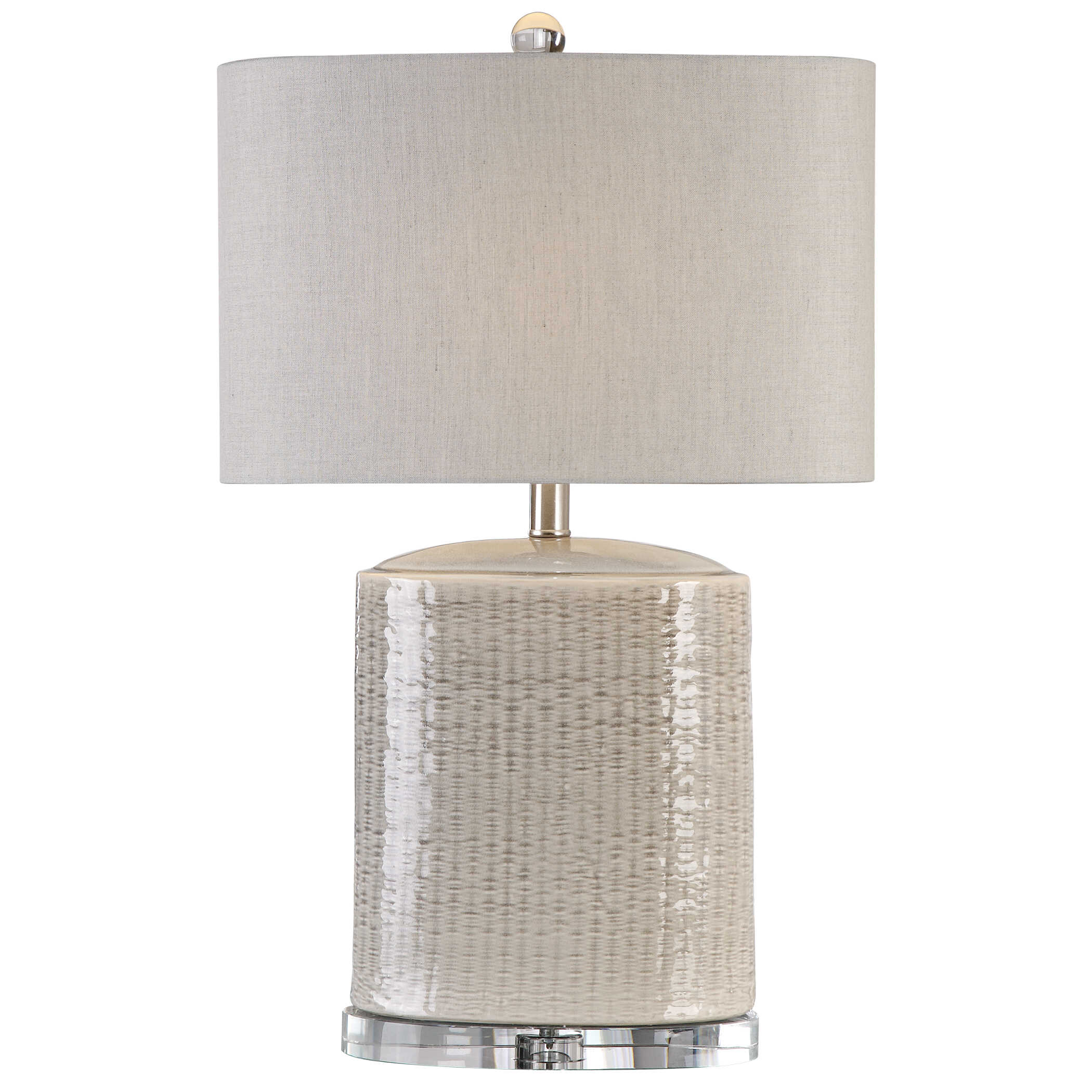 Modica Taupe Ceramic Lamp, by Uttermost, 16" width x 25.5" height x 9" depth View 1