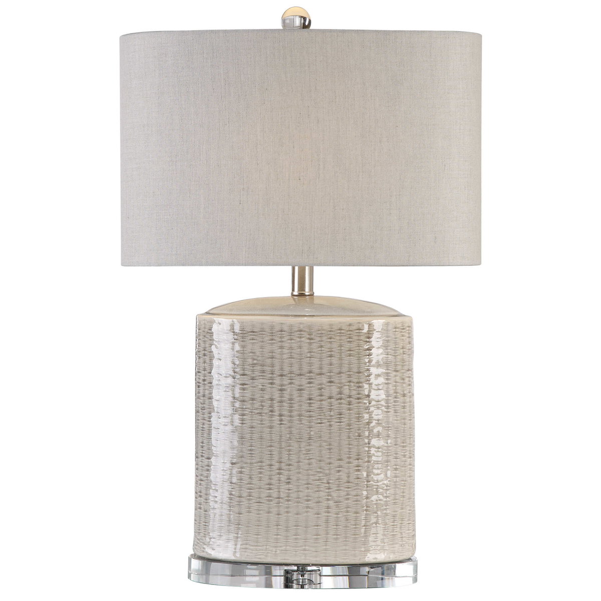 Modica Taupe Ceramic Lamp, by Uttermost, 16" width x 25.5" height x 9" depth View 1