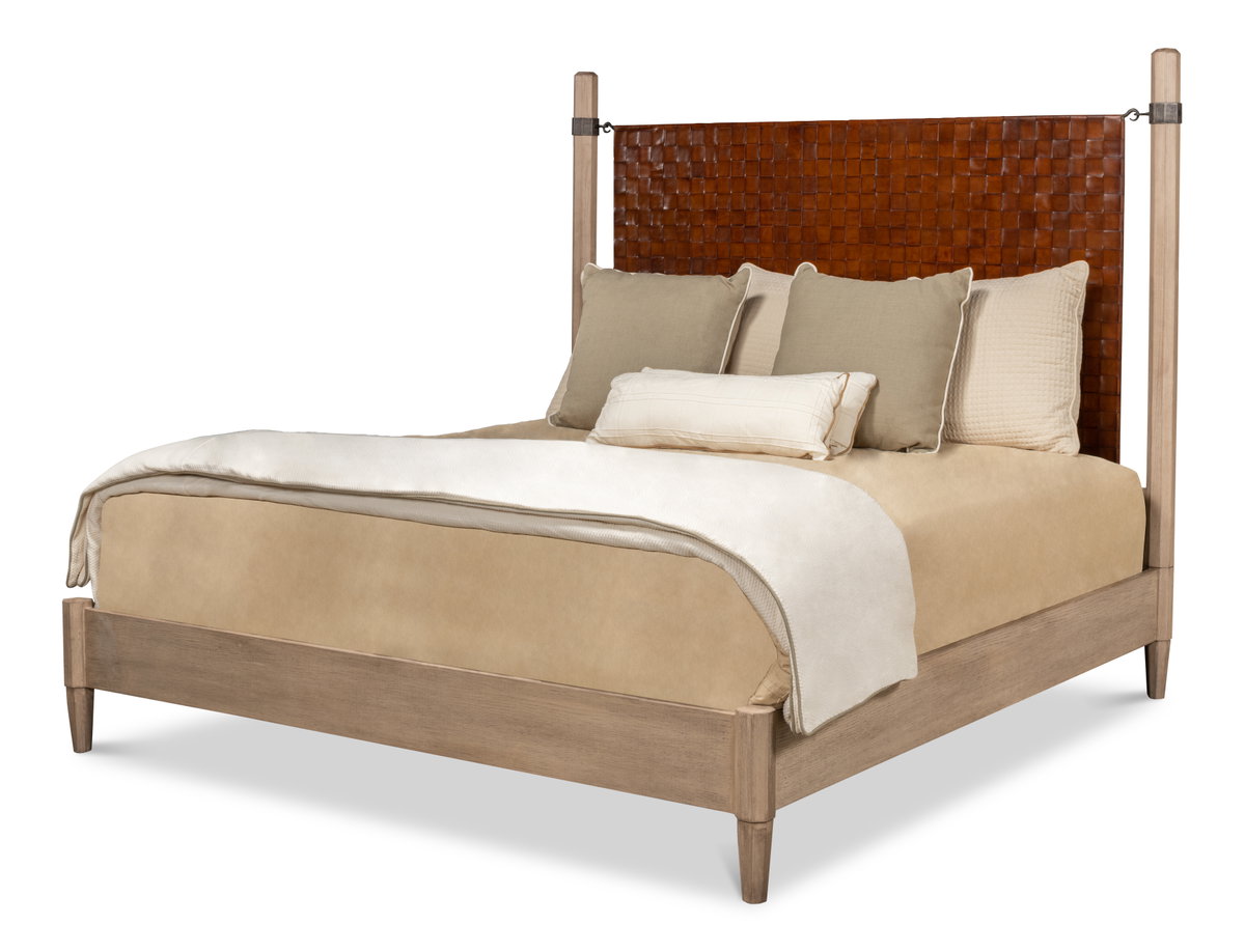 Marcus King Bed, by Sarreid, 7'3" length x 6'11" width x 6' height View 1