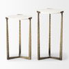Atticus Marble and Antiqued Gold Metal Nesting Accent Tables (Set of 2) thumbnail 2
