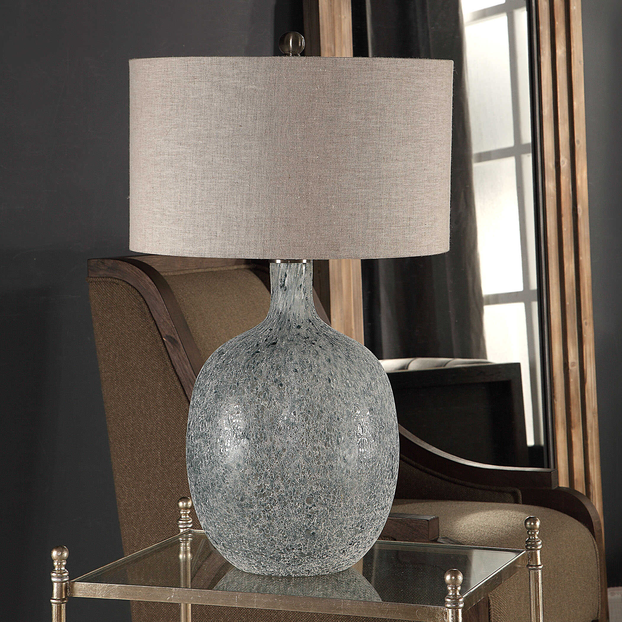 Oceaonna Glass Table Lamp, by Uttermost, 18" width x 30" height x 18" depth View 5