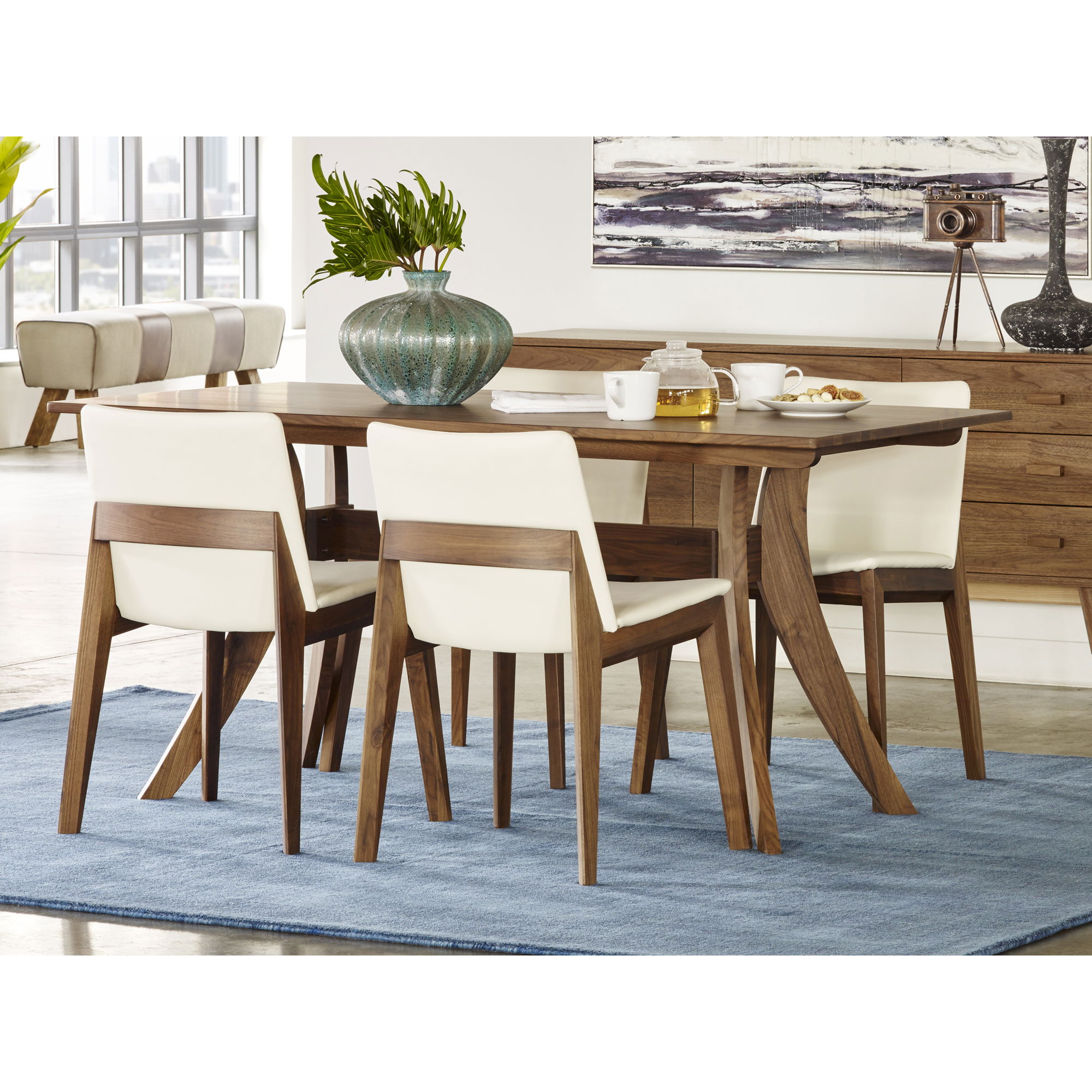 Florence Small Dining Table Brown, by Moe's Home, 63" width x 30" height x 33.5" depth View 5