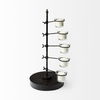 Jaran Black Metal Five Armed Tealight Table Candle Holder, Candles & Candle Holder by Mercana, 8" length x 8" width x 17" height thumbnail 2