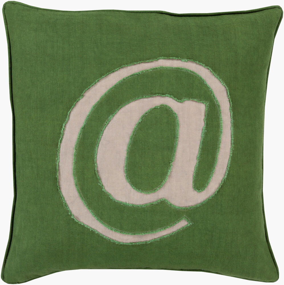 Linen Text Accent Pillow, Decorative Pillow by Surya, 18" length x 18" width