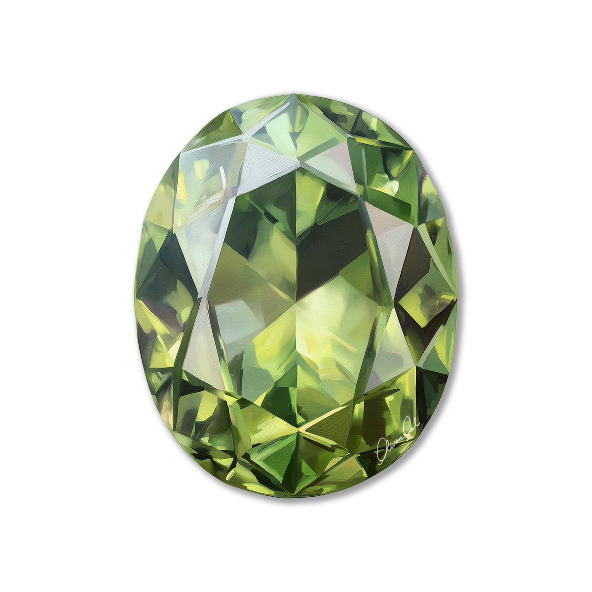 Olive Verdant Oval (No Embellishment), Art by Oliver Gal,  30 View 1