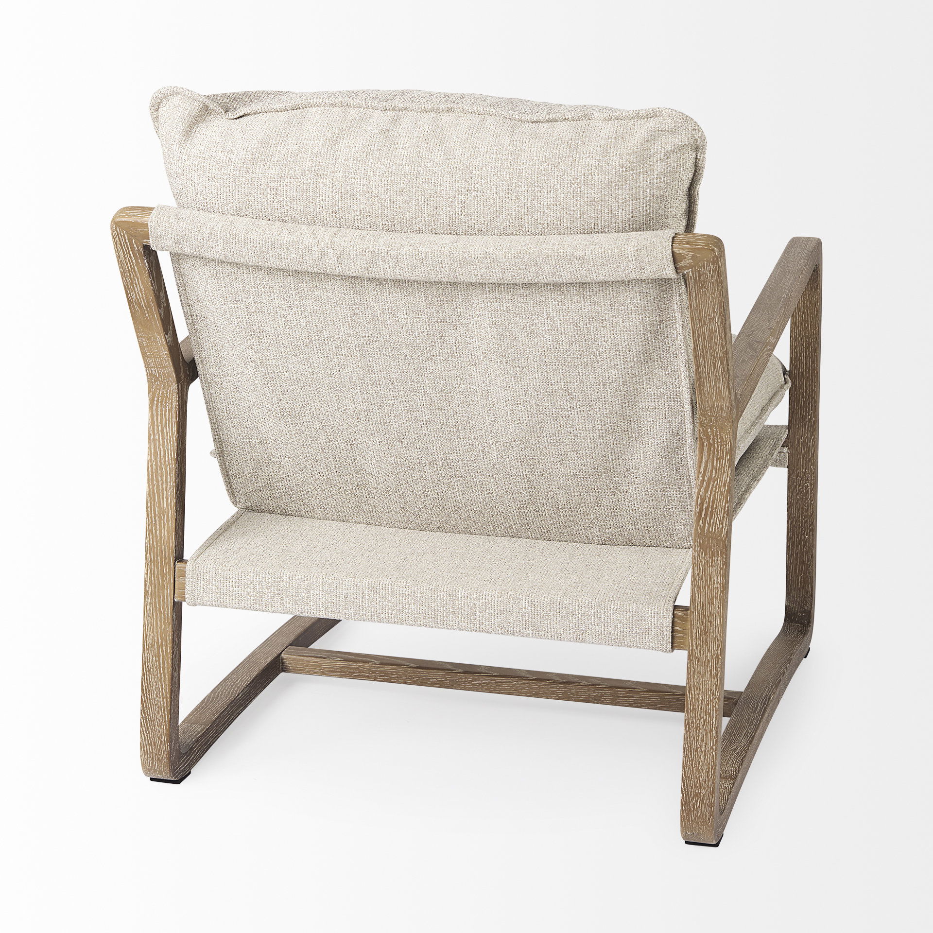 Brayden 28.3L x 34.1W x 35H Light Brown Wood with Beige Fabric Seat Accent Chair large image 
