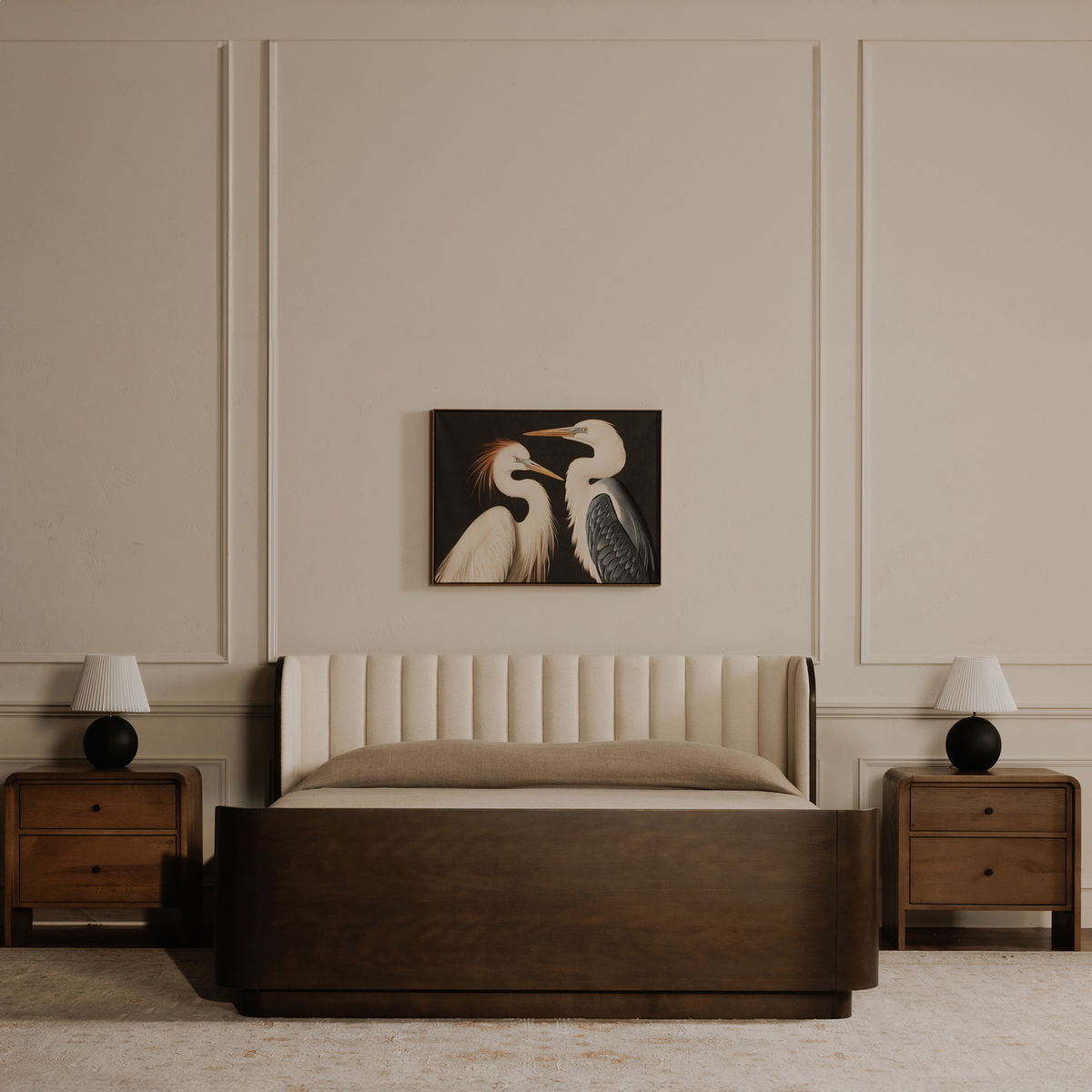 Two Cranes Framed Painting, by Moe's Home, 34" width x 26" height x 1.38" depth View 5