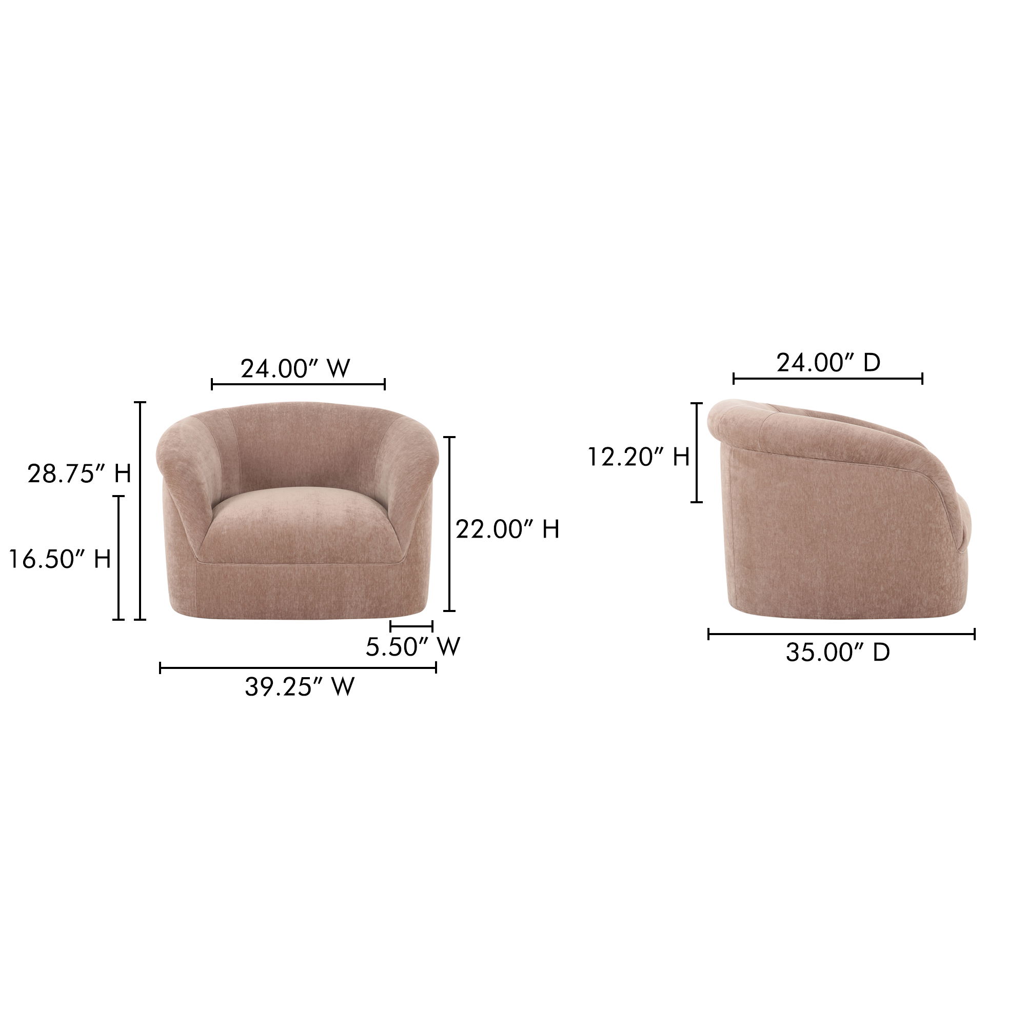 Thora Lounge Chair Blush large image 