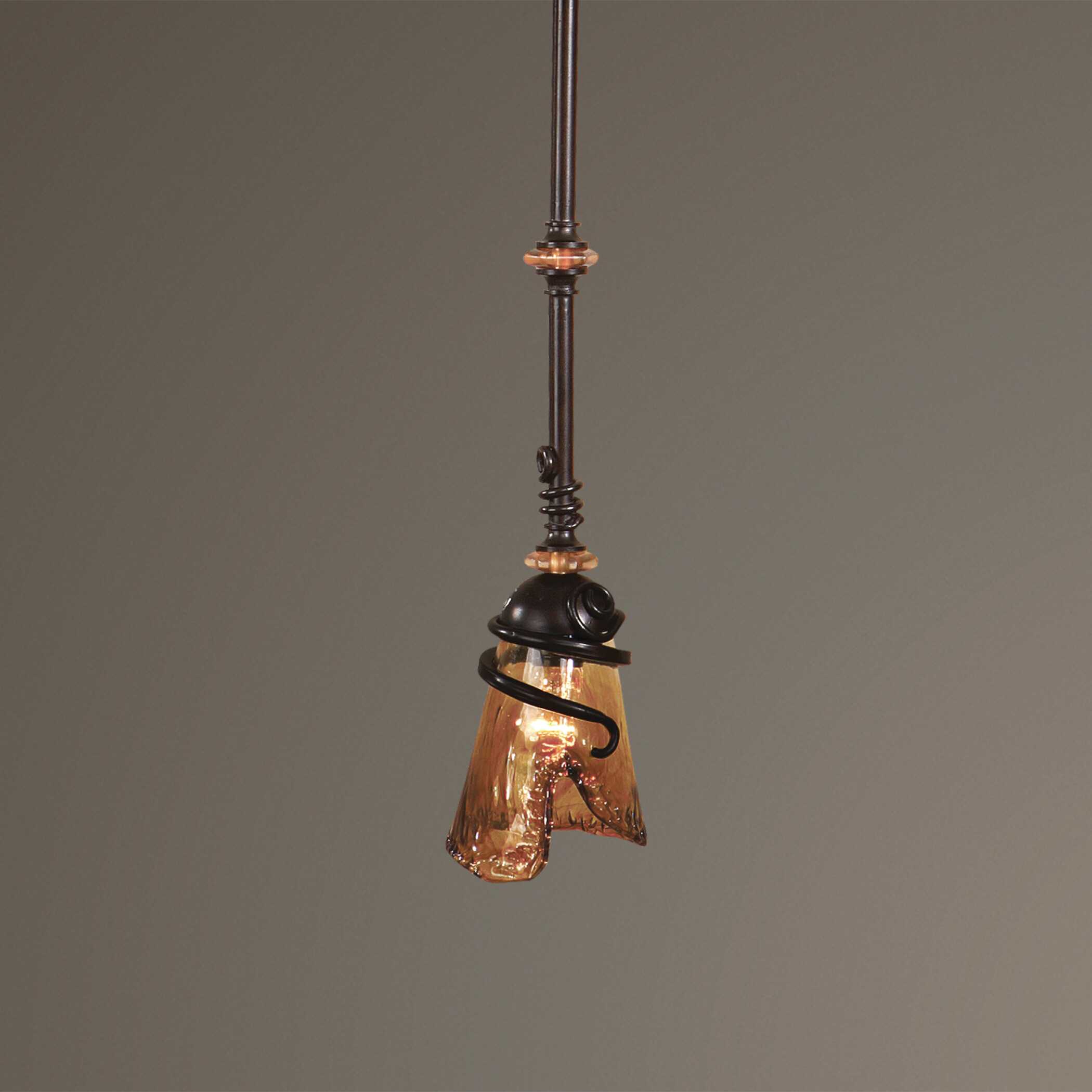 Vitalia Oil Rubbed Bronze Mini Pendant, Ceiling Light by Uttermost, 5.87" width x 12" height x 5.37" depth View 2