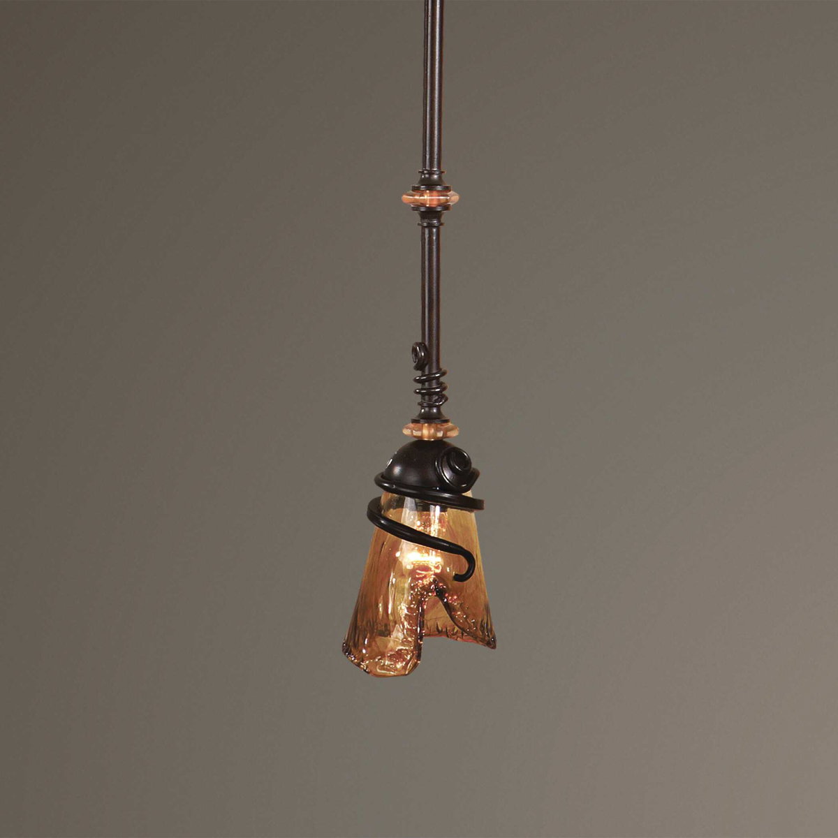 Vitalia Oil Rubbed Bronze Mini Pendant, by Uttermost, 5.87" width x 1' height x 5.37" depth View 2