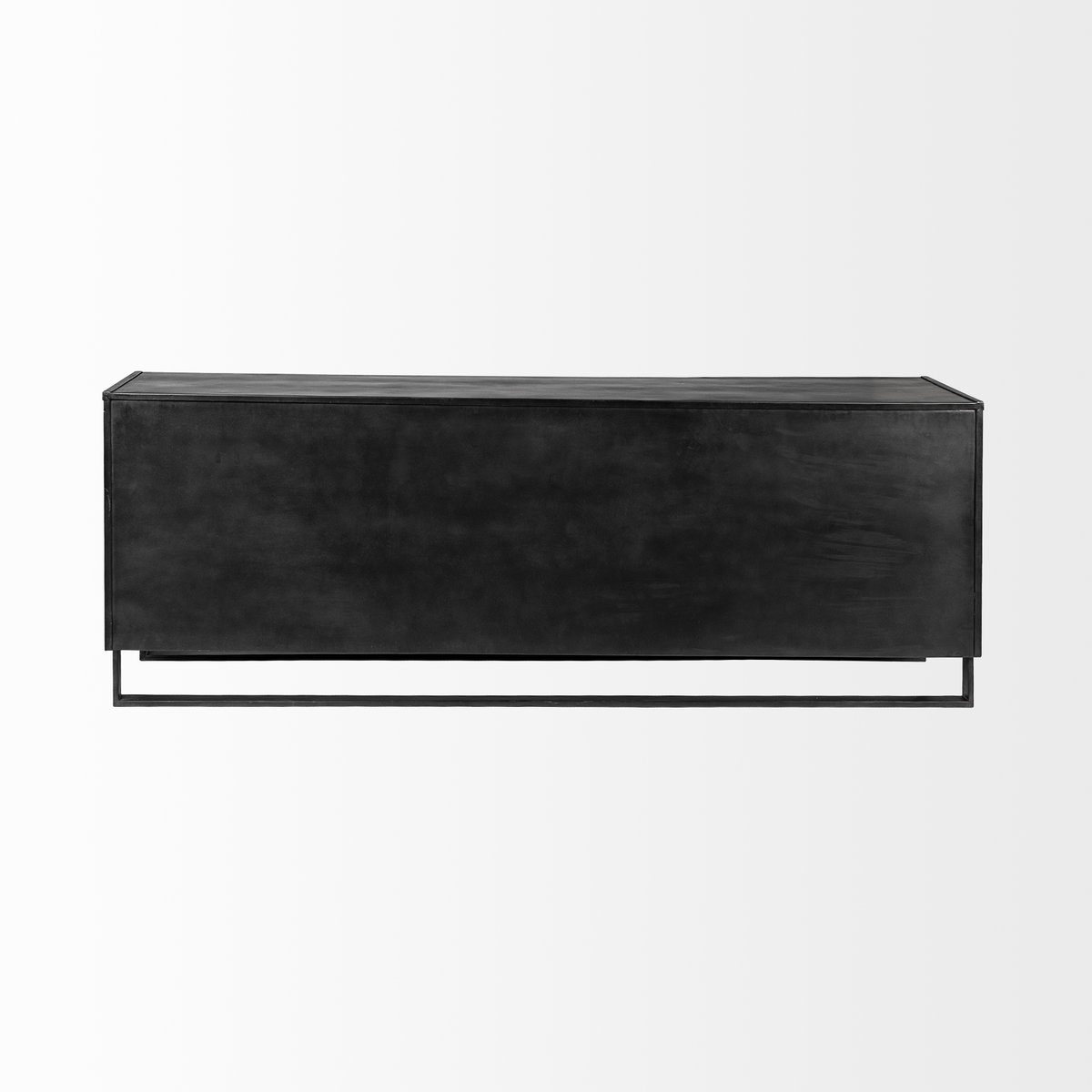 Alvin 82x20 Brown Solid Wood With Black Metal Frame 3 Drawer 2 Cabinet Door Sideboard, Sideboards & Buffet by Mercana, 82" length x 20" width x 30" height View 8