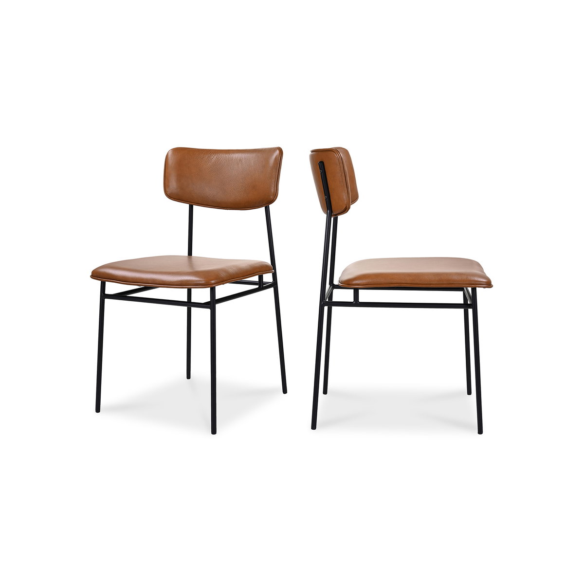 Sailor Dining Chair Brown - Set Of Two, by Moe's Home, 18.7" width x 33.85" height x 22.5" depth View 1