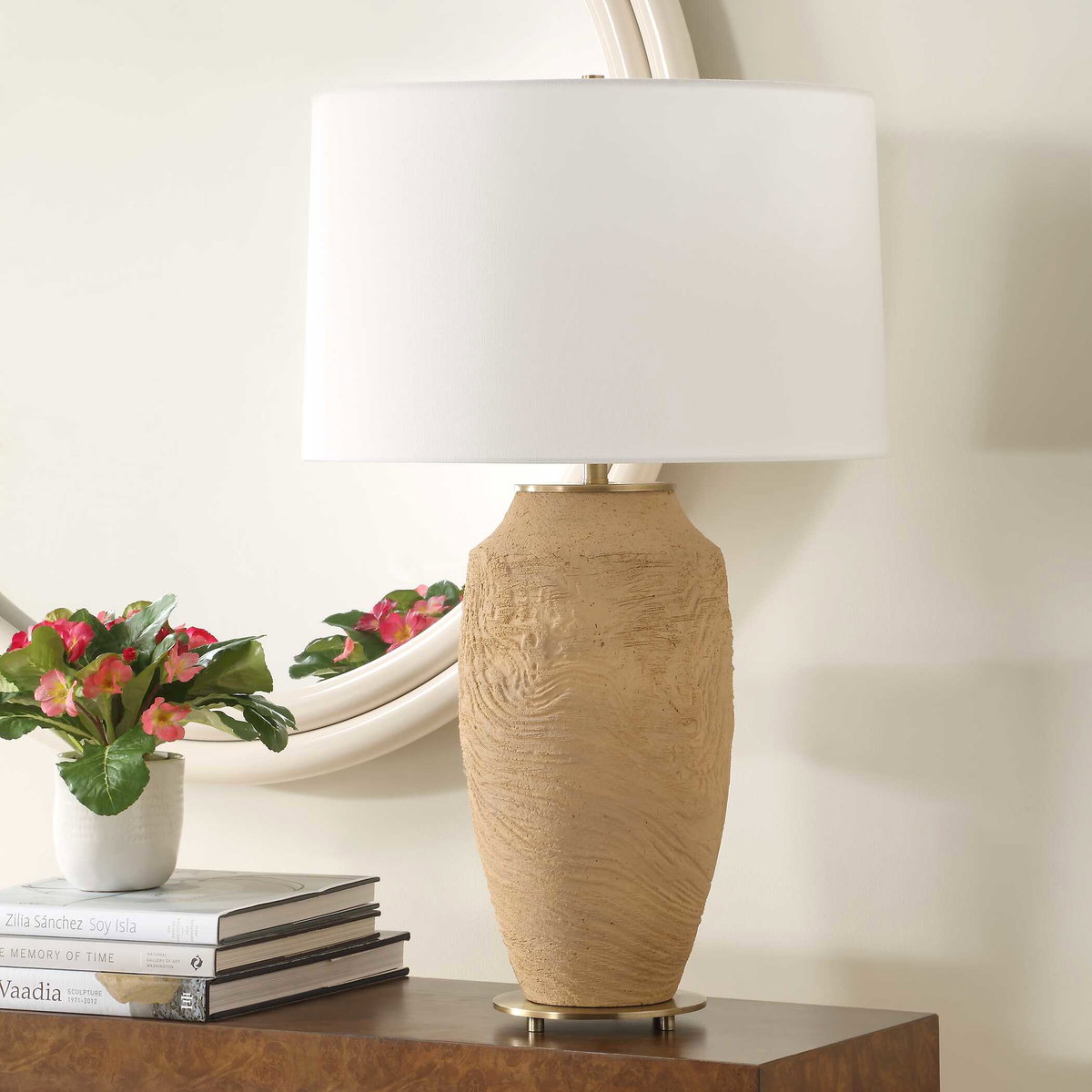 Sandstone Flow Terracotta Table Lamp, by Uttermost, 18" width x 28.5" height x 18" depth View 4