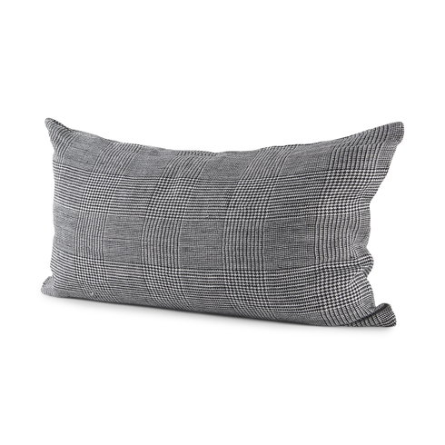 Ramone 14x26 White and Black Fabric Decorative Pillow Cover