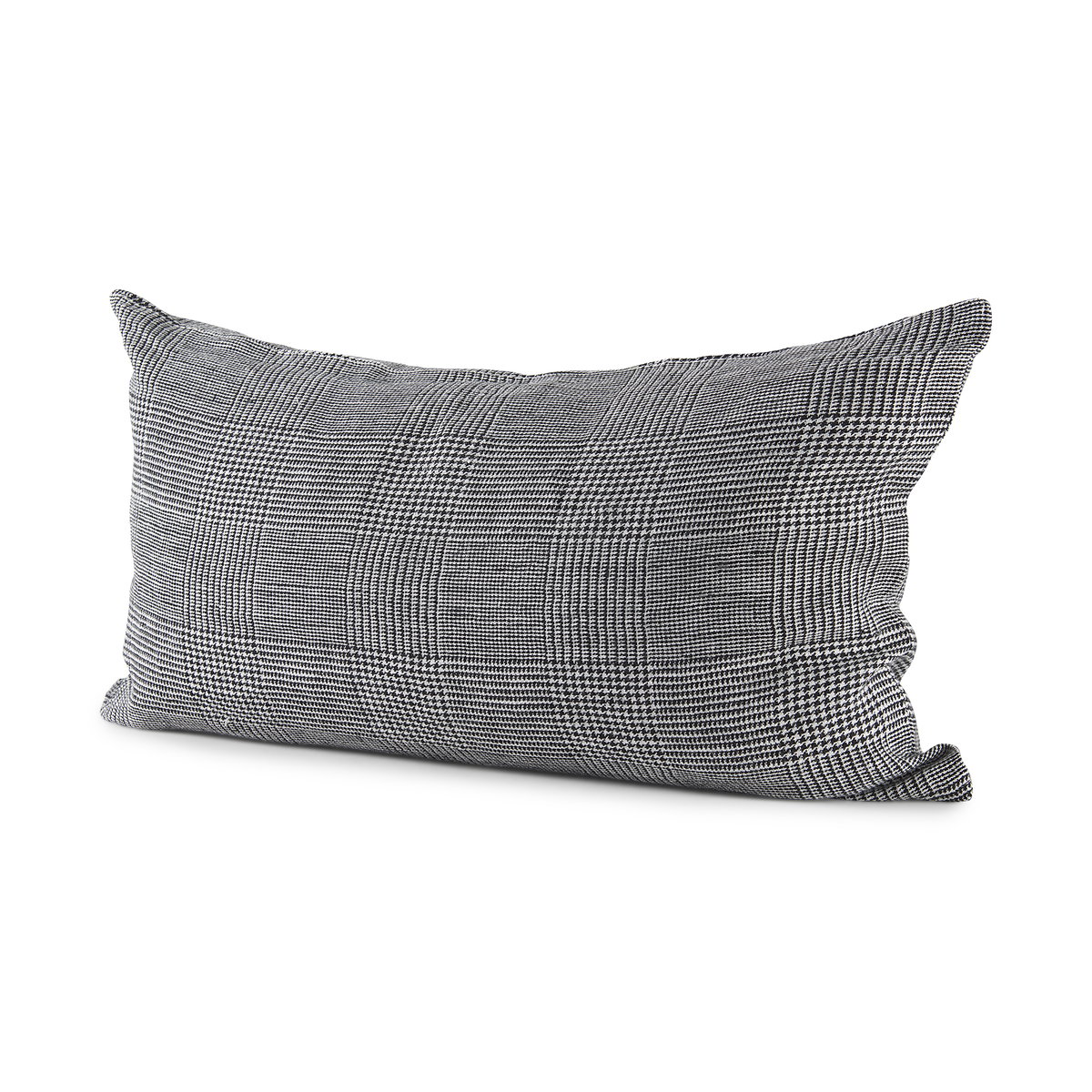 Ramone 14x26 White and Black Fabric Pillow Cover, Decorative Pillow by Mercana, 14" length x 26" width x 0.2" height View 1