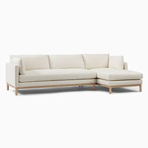 Online Designer Living Room Hargrove 111" Right 2-Piece Chaise Sectional, Performance Coastal Linen, Alabaster, Dune