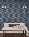 Graceful Geo Navy & Silver Wallpaper thumbnail 1