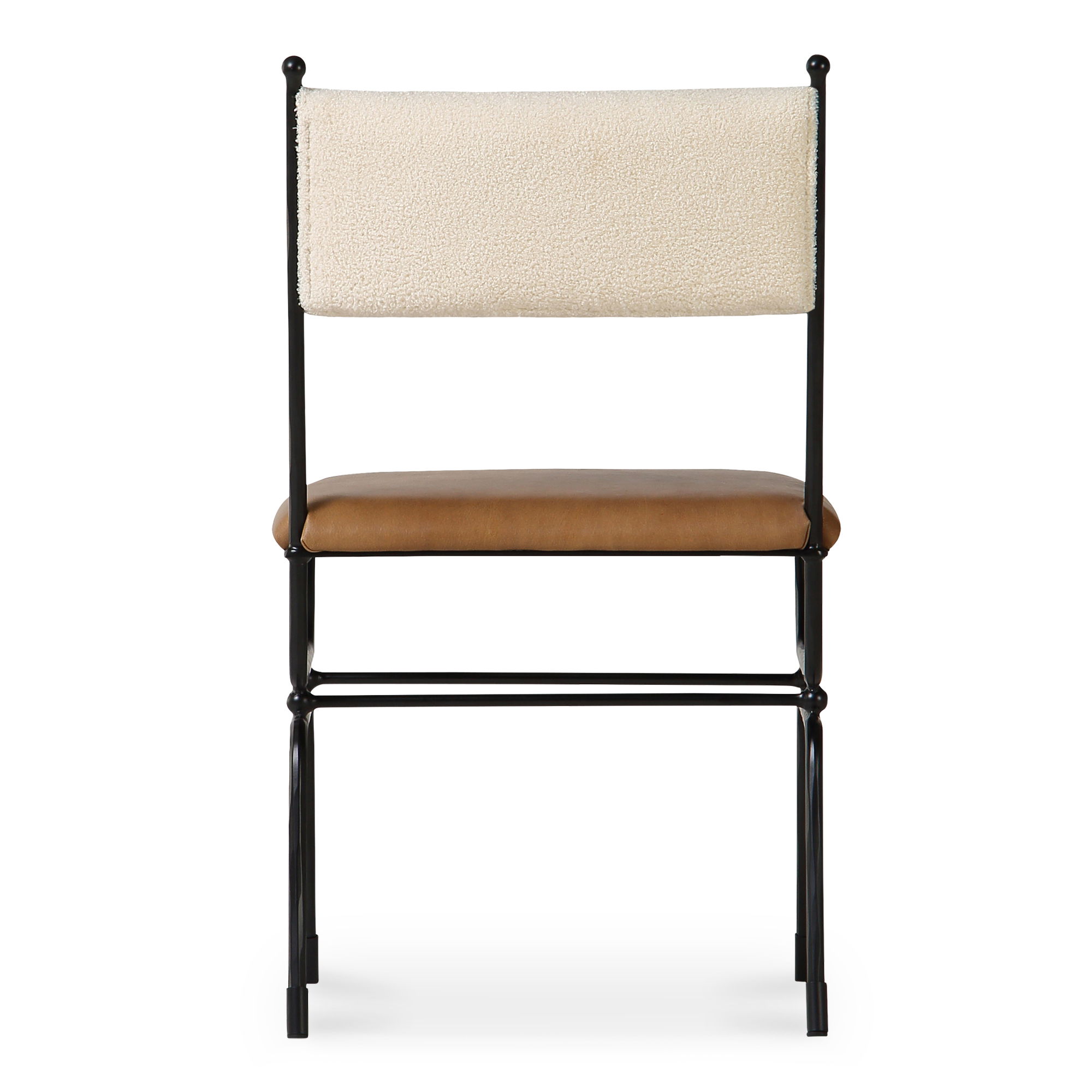 Posta Dining Chair Brown Leather, by Moe's Home, 18.3" width x 33.75" height x 21.65" depth View 4