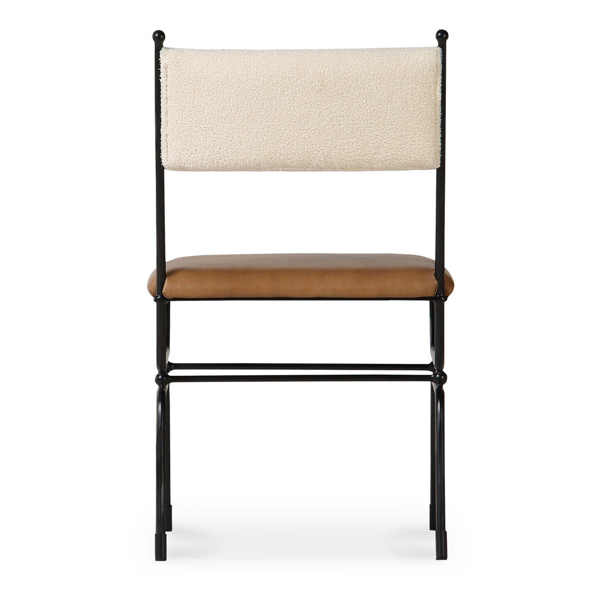 Posta Dining Chair Brown Leather, by Moe's Home, 18.3" width x 33.75" height x 21.65" depth View 4