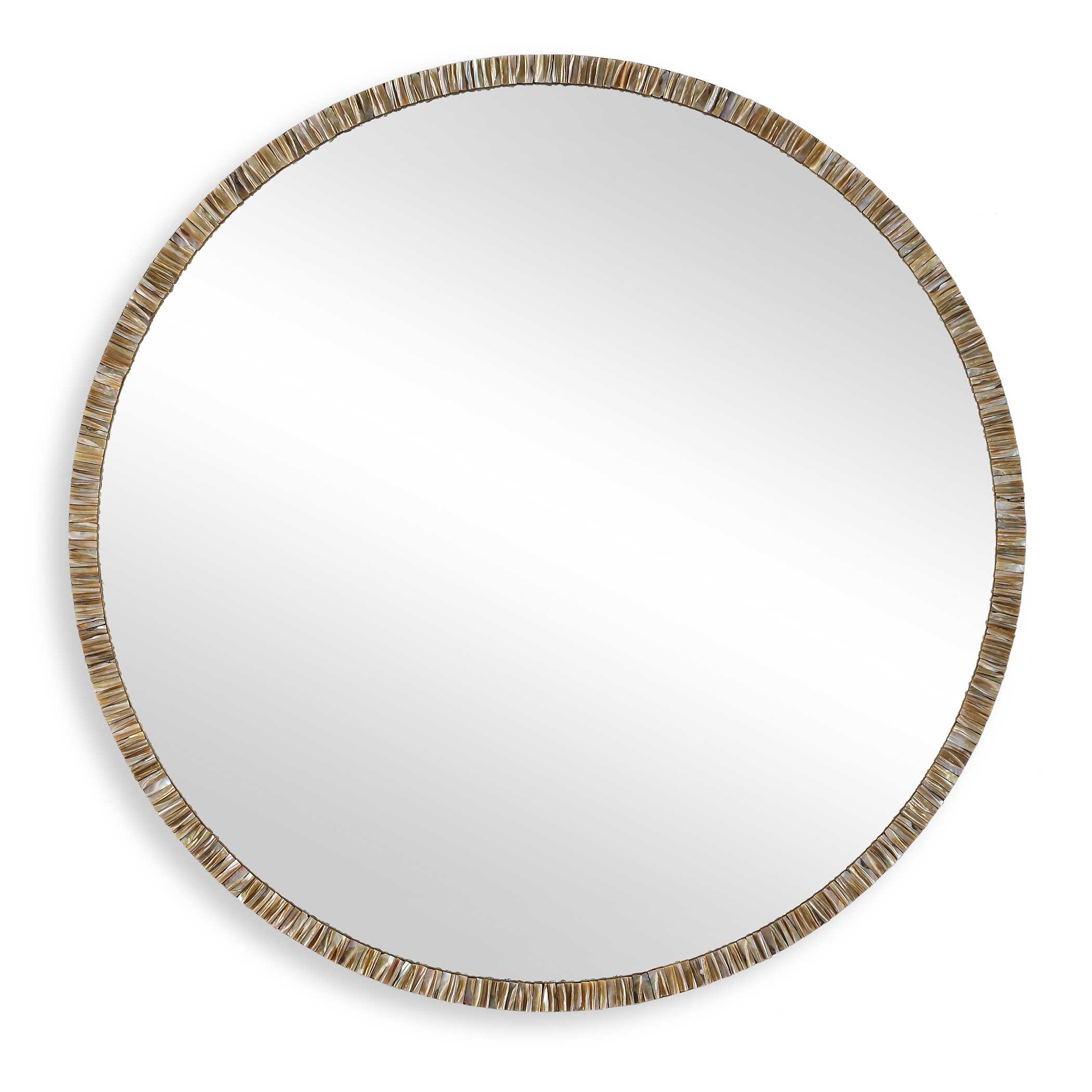Odeon Shell Inlay Round Mirror, by Uttermost, 40.25" width x 40.25" height x 1.75" depth View 1