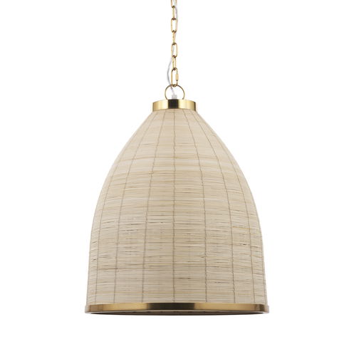 Saliha Cane with Brass Metal Pendant Light