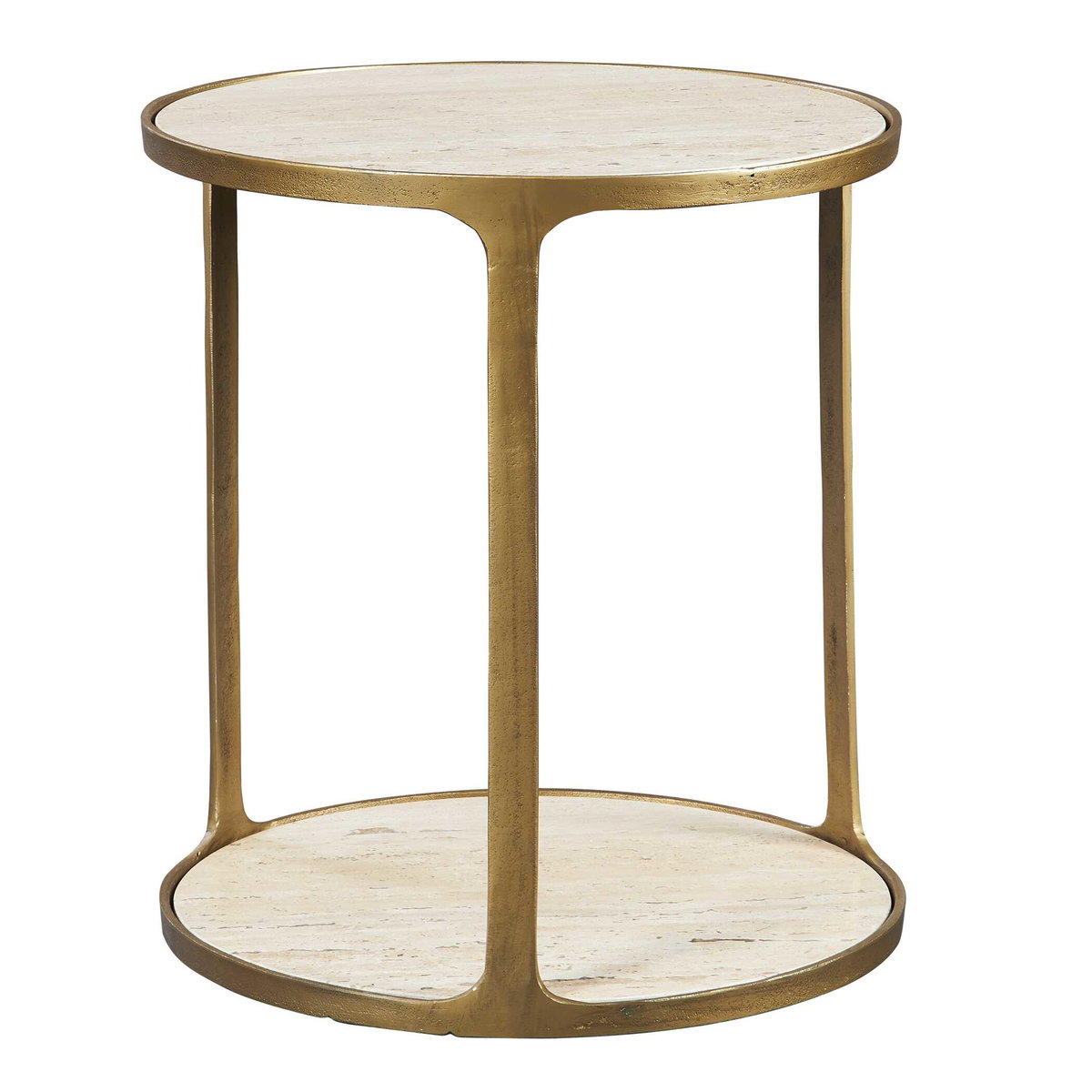 Clench Brass Side Table, Side & End Table by Uttermost, 21.25" width x 23.25" height x 21.25" depth View 4