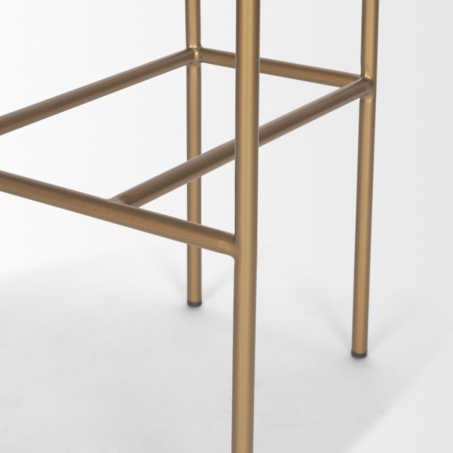 Parker 30' Seat Height Cream Fabric Seat Gold Metal Bar Stool, Counter & Bar Stool by Mercana, 19" length x 19.75" width x 40" height View 10