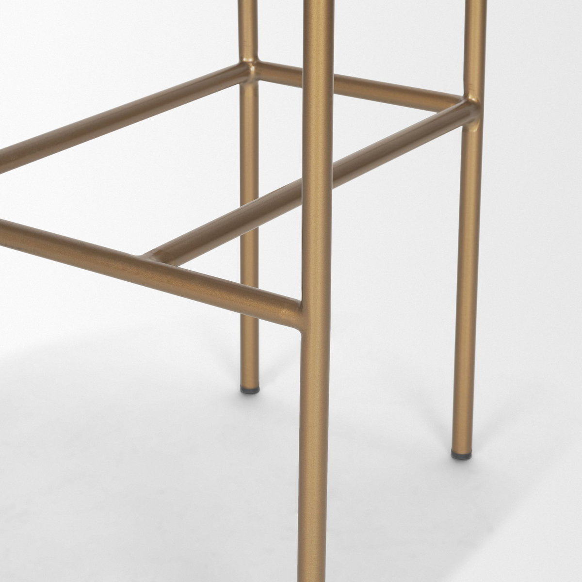 Parker Low Back 30.25in Seat Bar Stool | Cream Fabric with Gold Metal, Counter & Bar Stool by Mercana, 19" length x 19.75" width x 40" height View 10